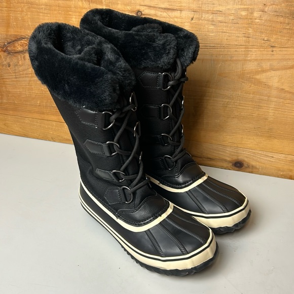 PREOWNED Women’s Tall JBU Winter Boot Snowy Black Cozy Insole - Picture 3 of 6